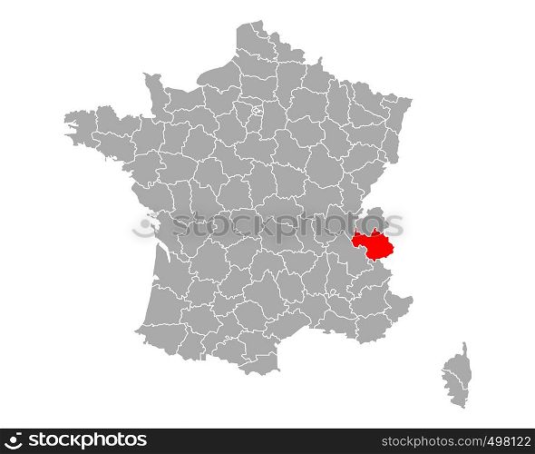 Map of Savoie in France
