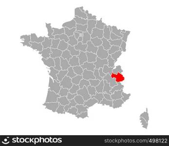 Map of Savoie in France