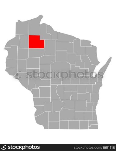 Map of Sawyer in Wisconsin