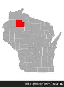 Map of Sawyer in Wisconsin