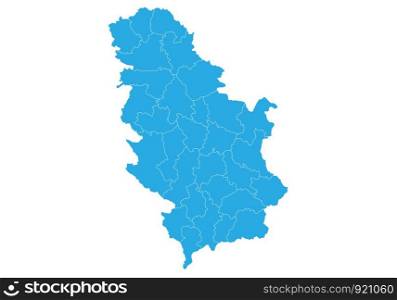 Map of Serbia. High detailed vector map - Serbia.