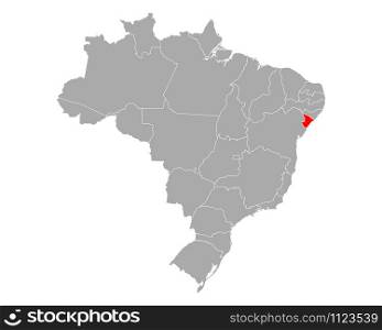 Map of Sergipe in Brazil