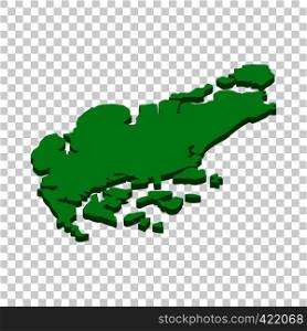Map of Singapore isometric icon 3d on a transparent background vector illustration. Map of Singapore isometric icon