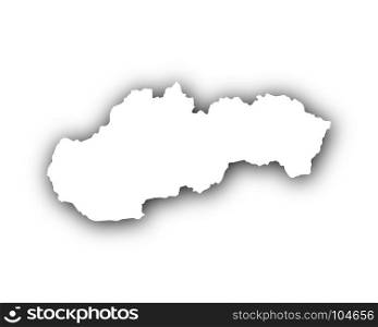 Map of Slovakia with shadow