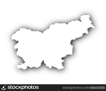 Map of Slovenia with shadow