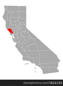 Map of Sonoma in California