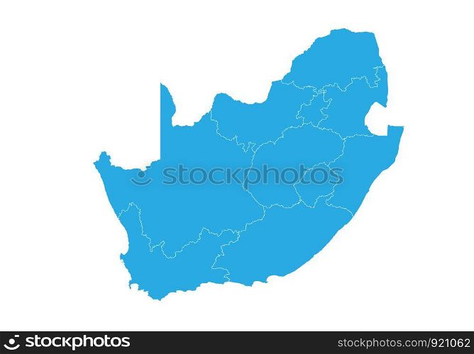 Map of South Africa. High detailed vector map - South Africa.
