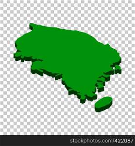 Map of South Korea isometric icon 3d on a transparent background vector illustration. Map of South Korea isometric icon