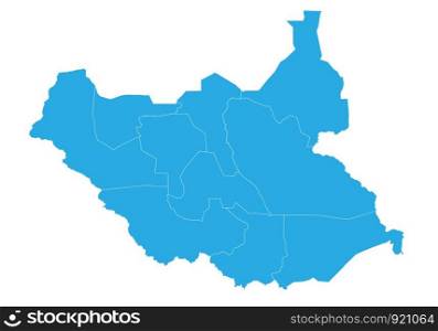 Map of south Sudan. High detailed vector map - south Sudan.