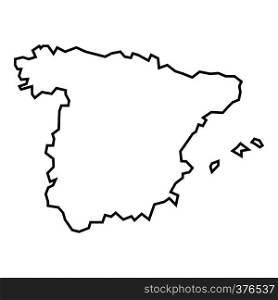 Map of Spain icon. Outline illustration of map of Spain vector icon for web. Map of Spain icon, outline style