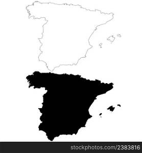 Map of Spain on white background. outline map. Spain symbol. flat style.