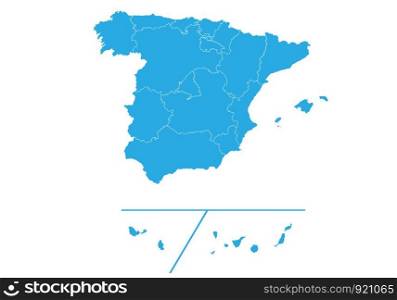 Map of spain Provinces. High detailed vector map - spain Provinces.