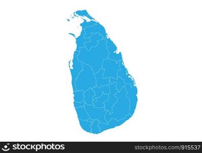 Map of sri Lanka. High detailed vector map - sri Lanka.