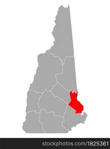 Map of Strafford in New Hampshire