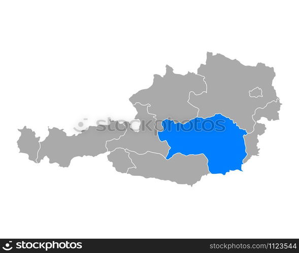 Map of Styria in Austria