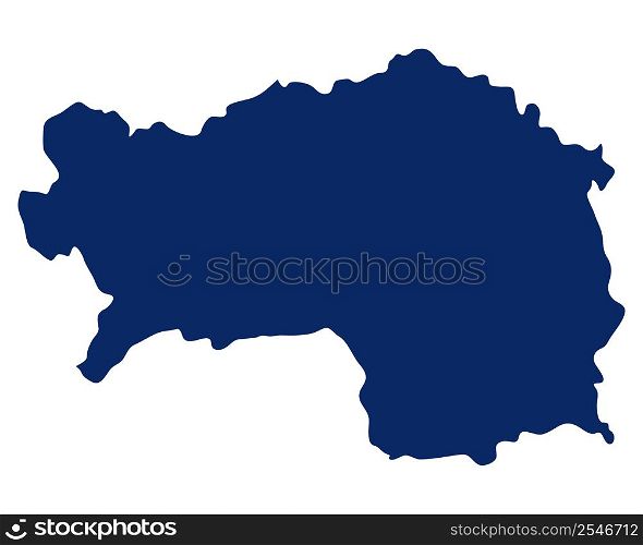 Map of Styria in blue colour