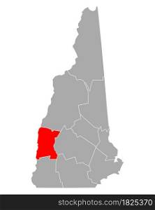 Map of Sullivan in New Hampshire