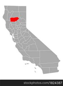 Map of Tehama in California