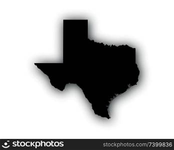 Map of Texas with shadow