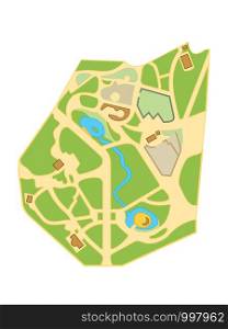 Map of The City Gardens. Geographical Location and Navigation tourist town chart.