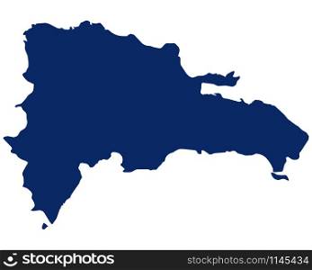 Map of the Dominican Republic in blue colour