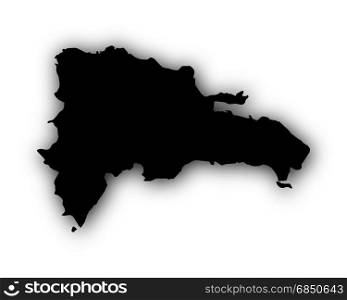 Map of the Dominican Republic with shadow