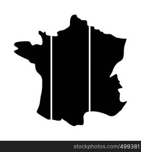 Map of the French Republic icon in simple style isolated on white. Map of the French Republic icon