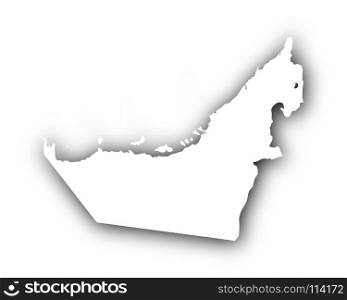 Map of the United Arab Emirate with shadow