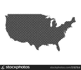 Map of the USA on simple cross stitch