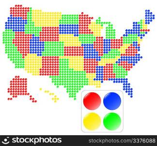 Map of the USA. Vector illustration