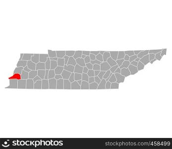 Map of Tipton in Tennessee