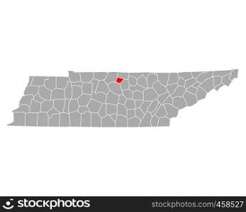 Map of Trousdale in Tennessee