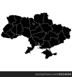 Map of Ukraine on a white background. Ukraine vector map illustration on white isolated background black
