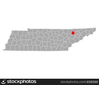 Map of Union in Tennessee