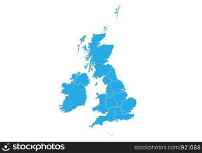 Map of united Kingdom. High detailed vector map - united Kingdom.