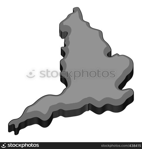 Map of United Kingdom icon in monochrome style isolated on white background vector illustration. Map of United Kingdom icon monochrome