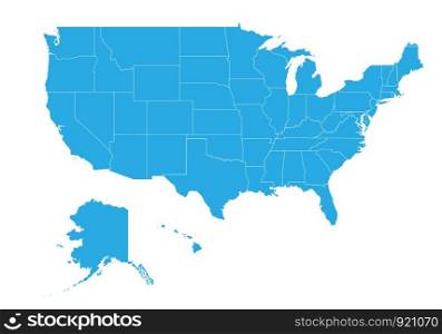 Map of United state of America. High detailed vector map - United state of America.