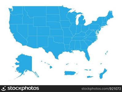 Map of United state of America Territories. High detailed vector map - United state of America Territories.