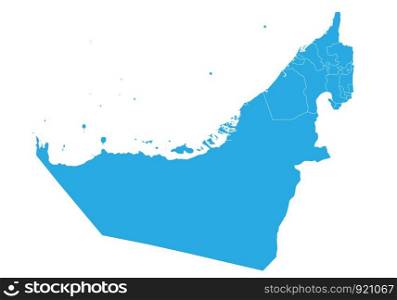 Map of united state of Arab Emirates. High detailed vector map - united state of Arab Emirates.