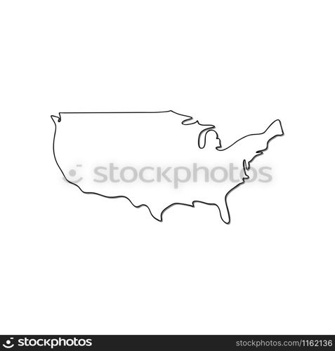 Map of USA vector icon isolated on white background