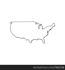 Map of USA vector icon isolated on white background