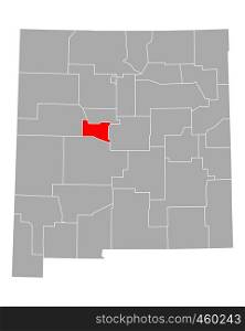 Map of Valencia in New Mexico