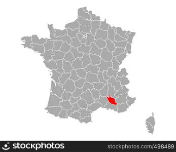 Map of Vaucluse in France