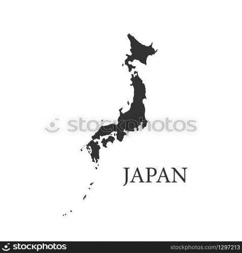 Map of - Vector illustration on white. Map of Japan - Vector