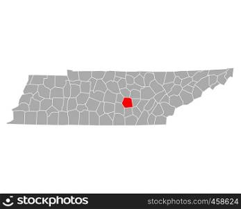 Map of Warren in Tennessee