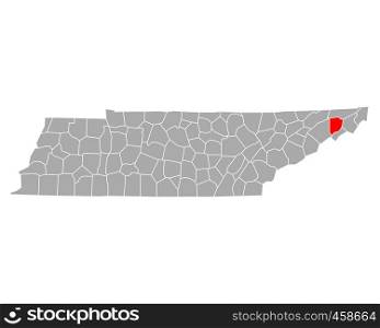 Map of Washington in Tennessee