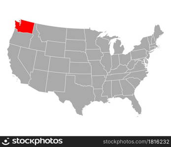 Map of Washington in USA