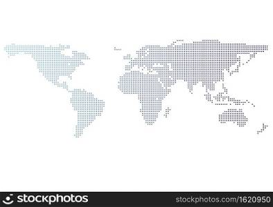 map of world with square dot and gradient color, vector EPS10, Element of this image furnished by Nasa