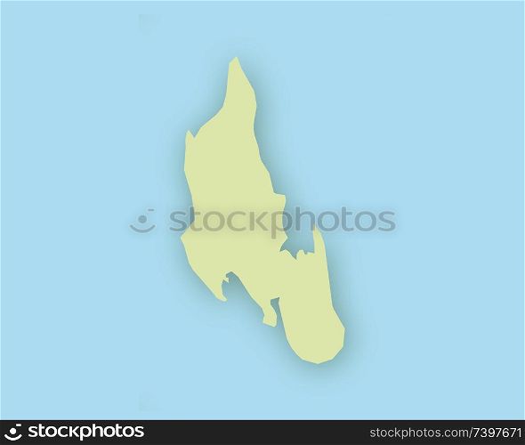 Map of Zanzibar with shadow