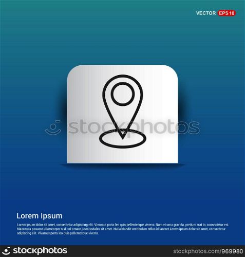 Map pin icon - Blue Sticker button